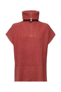Edc By Esprit Ärmelloser Pullover Terracotta