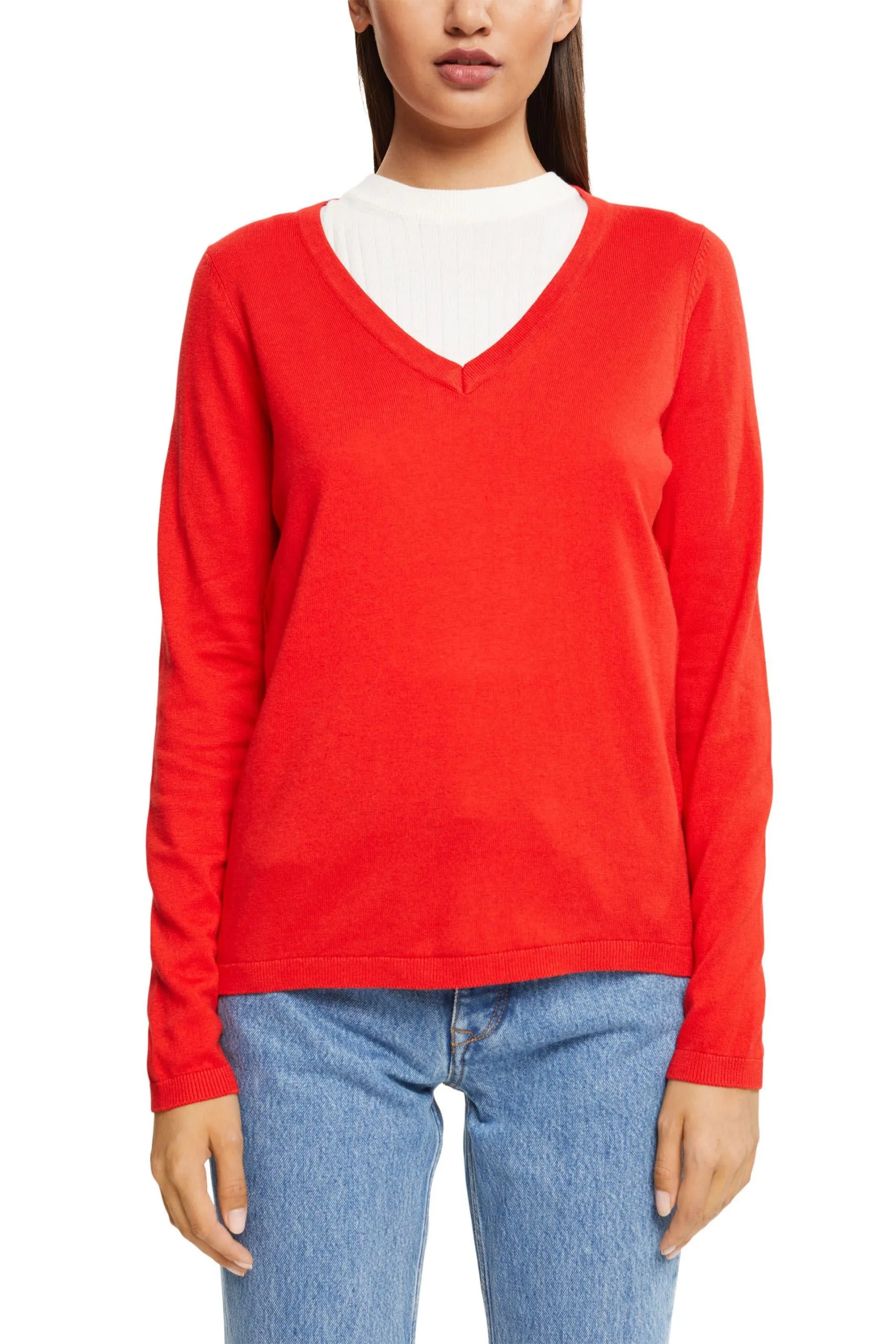 Edc By Esprit Basic V-Neck-Pullover Red – Bild 2
