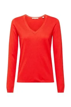 Edc By Esprit Basic V-Neck-Pullover Red