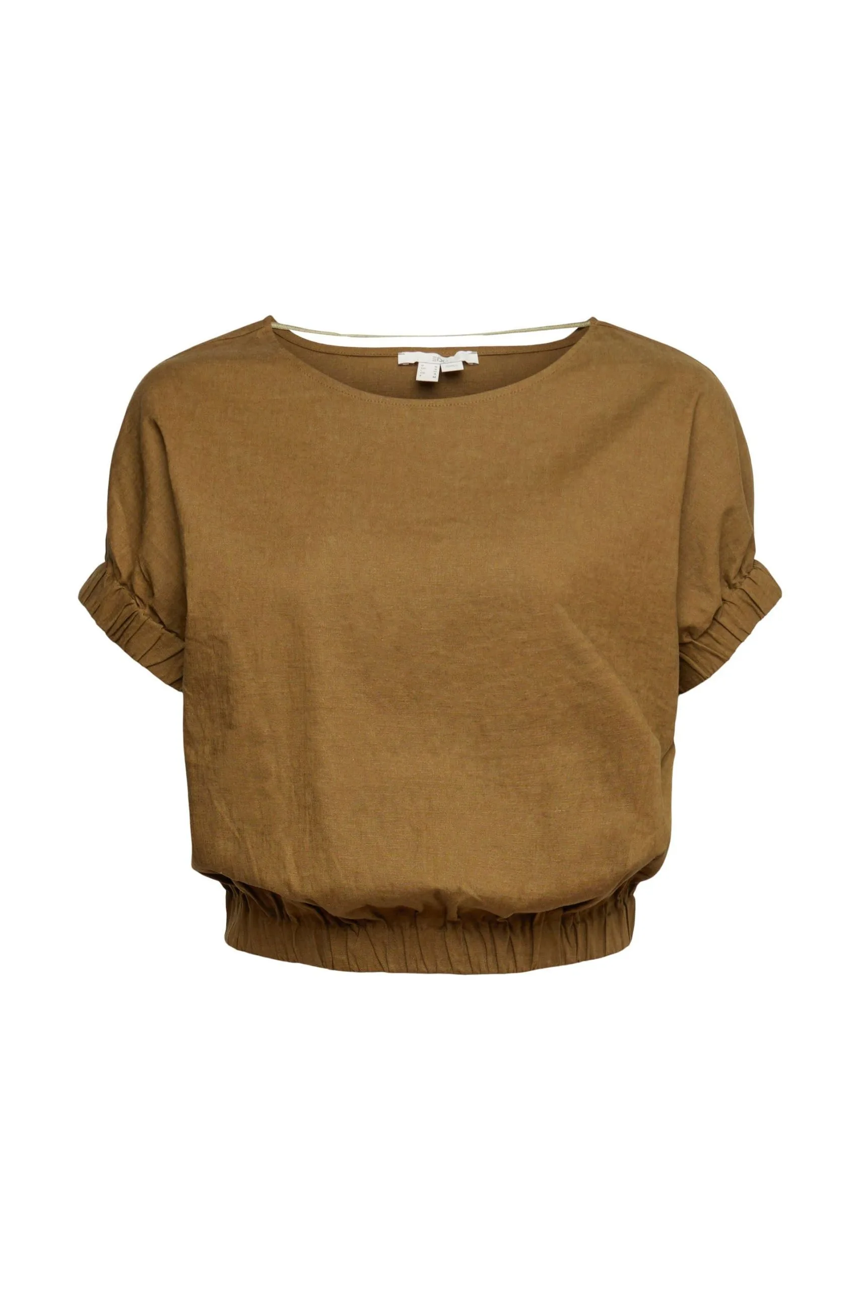 Edc By Esprit Blouses Woven Short Sleeve Khaki Green