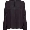 Edc By Esprit Bluse Mit Extra Feiner Struktur Black