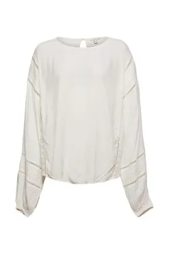 Edc By Esprit Bluse Mit Lochspitze Off White