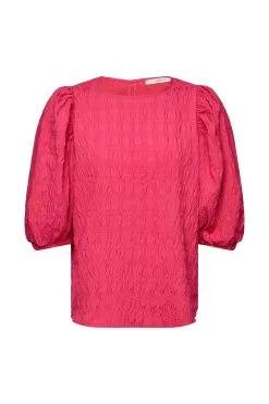 Edc By Esprit Bluse Mit Puffärmeln Pink Fuchsia