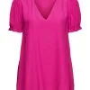 Edc By Esprit Bluse Mit V-Ausschnitt Pink Fuchsia