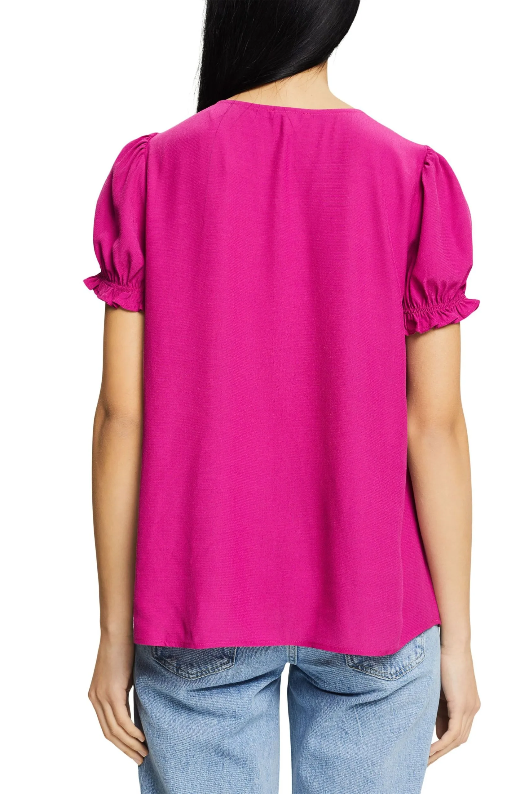 Edc By Esprit Bluse Mit V-Ausschnitt Pink Fuchsia – Bild 3
