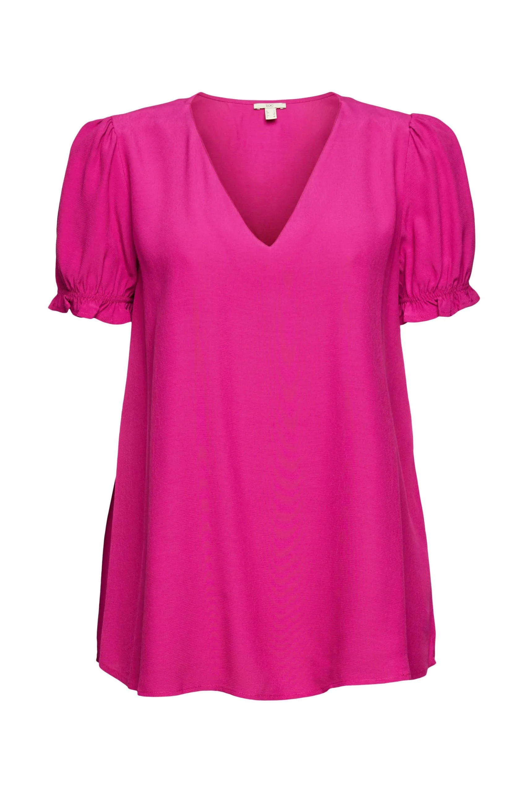Edc By Esprit Bluse Mit V-Ausschnitt Pink Fuchsia
