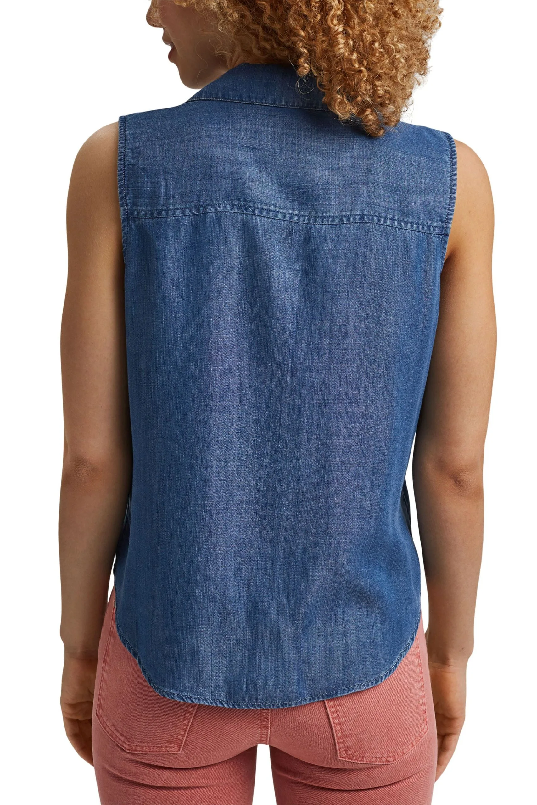 Edc By Esprit Blusentop In Denim-Optik Blue Medium Wash – Bild 2