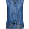 Edc By Esprit Blusentop In Denim-Optik Blue Medium Wash