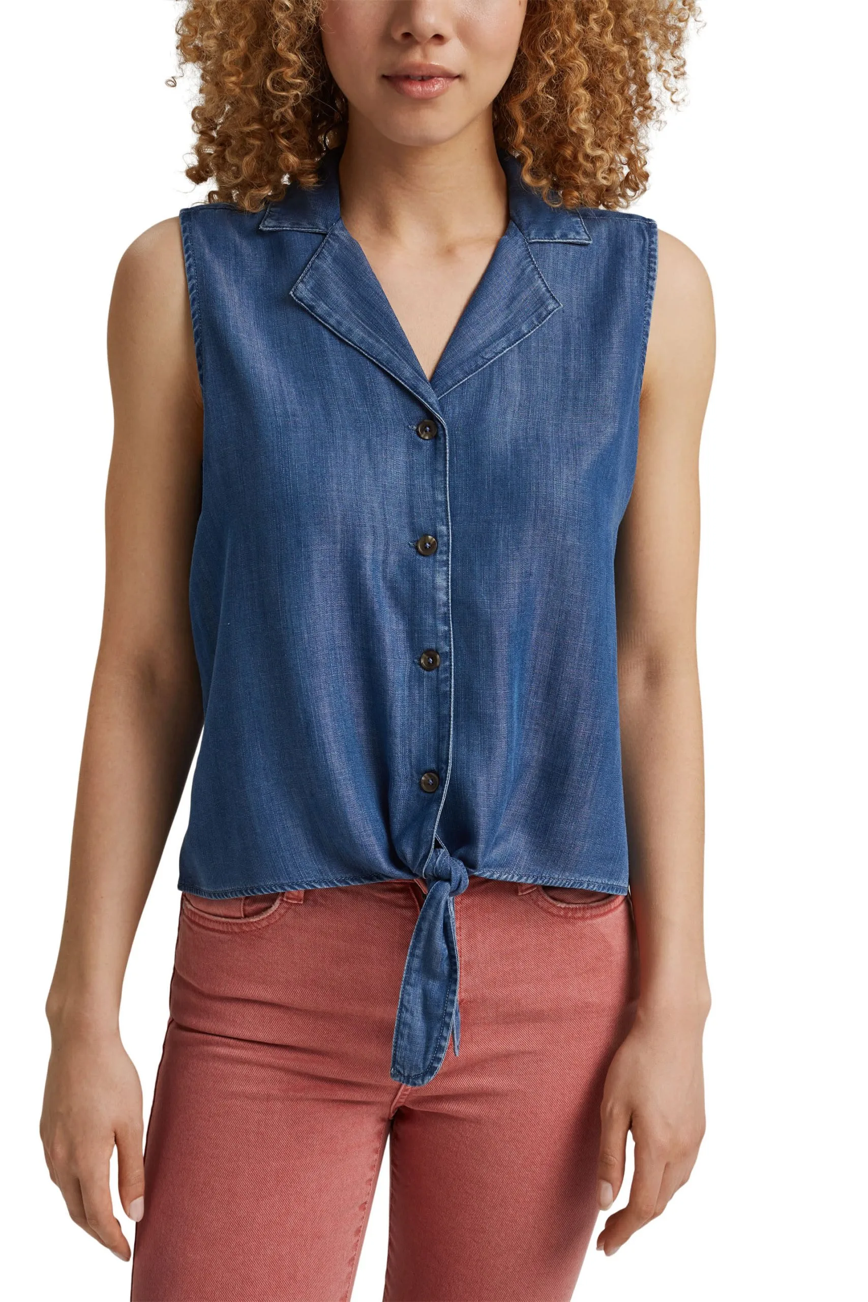 Edc By Esprit Blusentop In Denim-Optik Blue Medium Wash – Bild 3