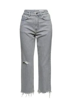 Edc By Esprit Cropped Destroyed-Jeans Grey Medium Wash