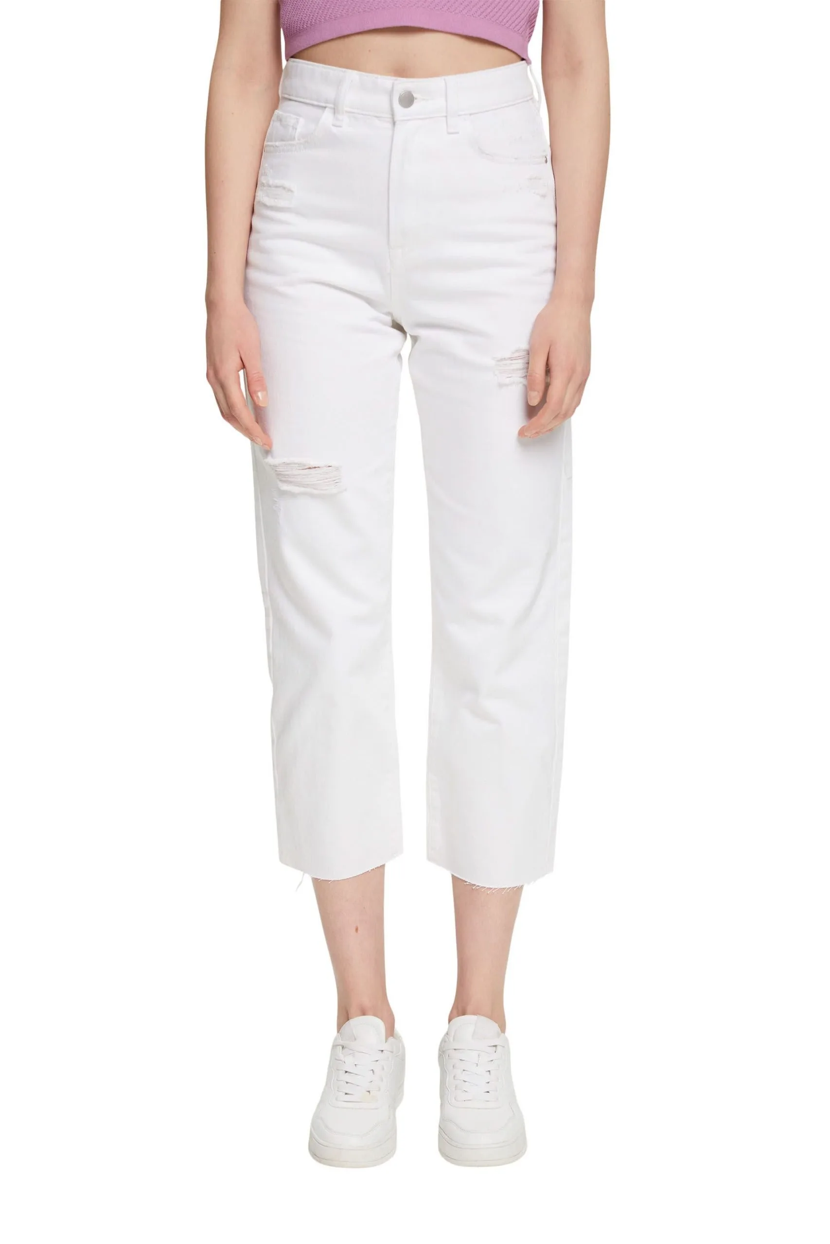 Edc By Esprit Dad-Jeans Mit Destroyed-Effekten White – Bild 2
