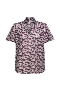 Edc By Esprit Geblümte Bluse Bordeaux Red