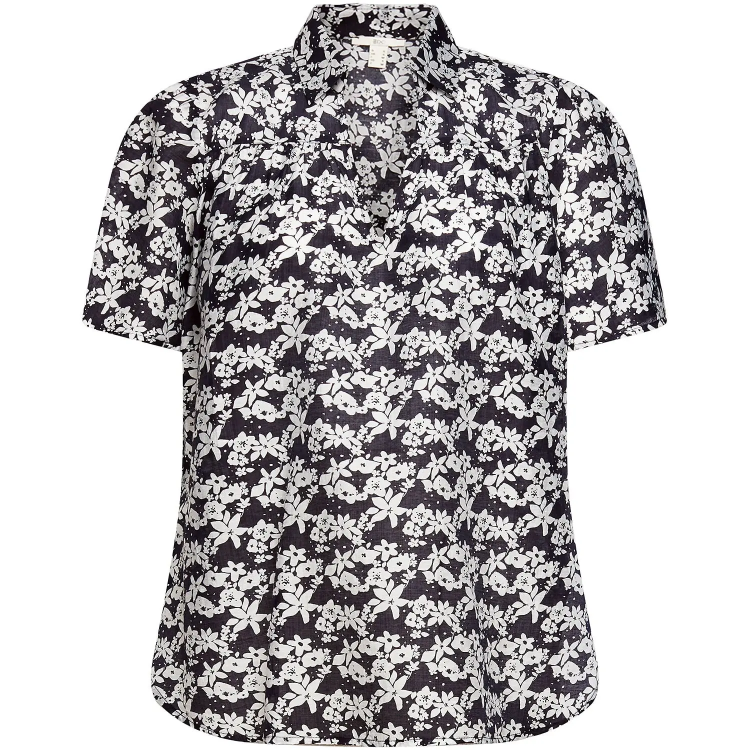 Edc By Esprit Geblümte Bluse In Marine