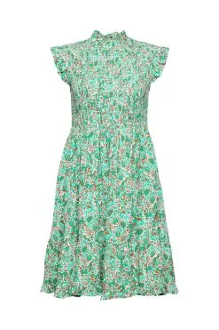 Edc By Esprit Gemustertes Kleid Green