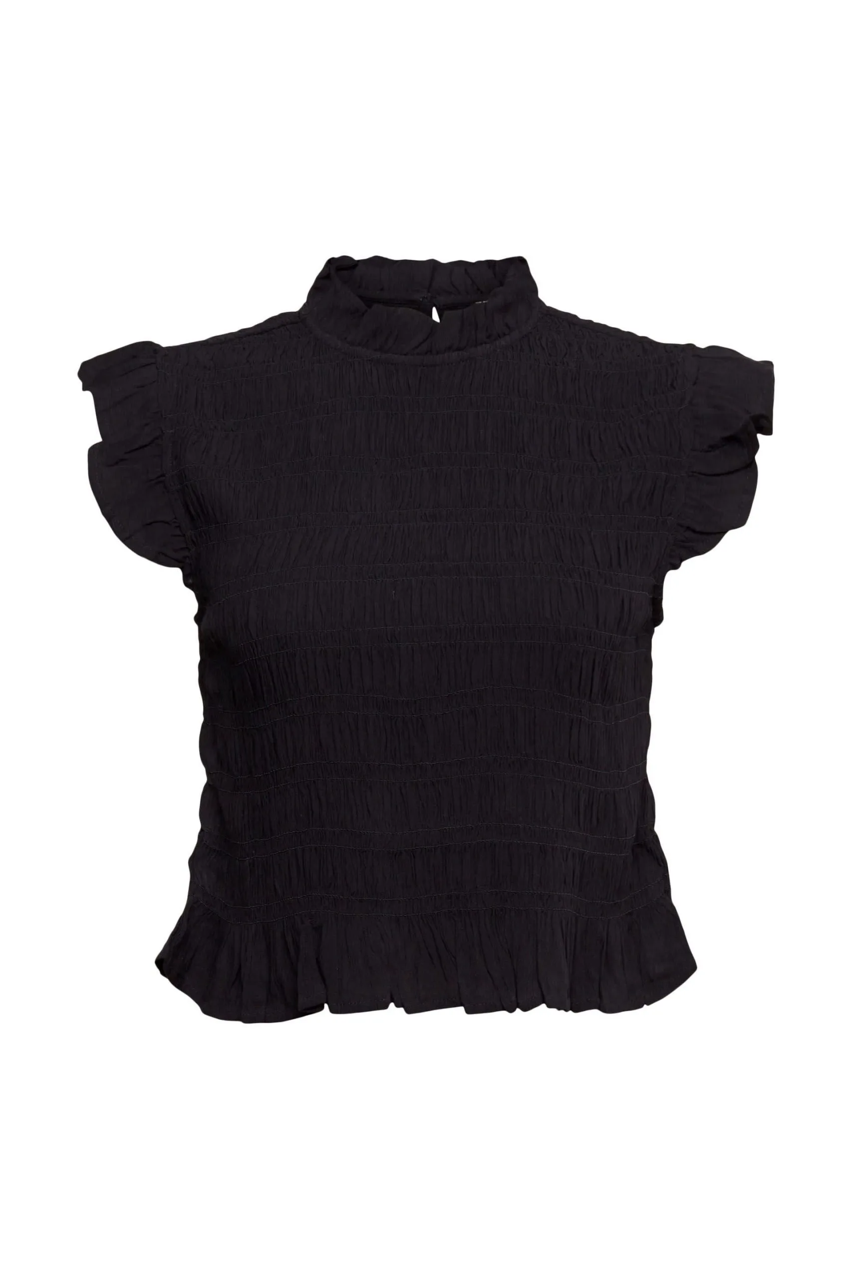 Edc By Esprit Gesmokte Bluse Black