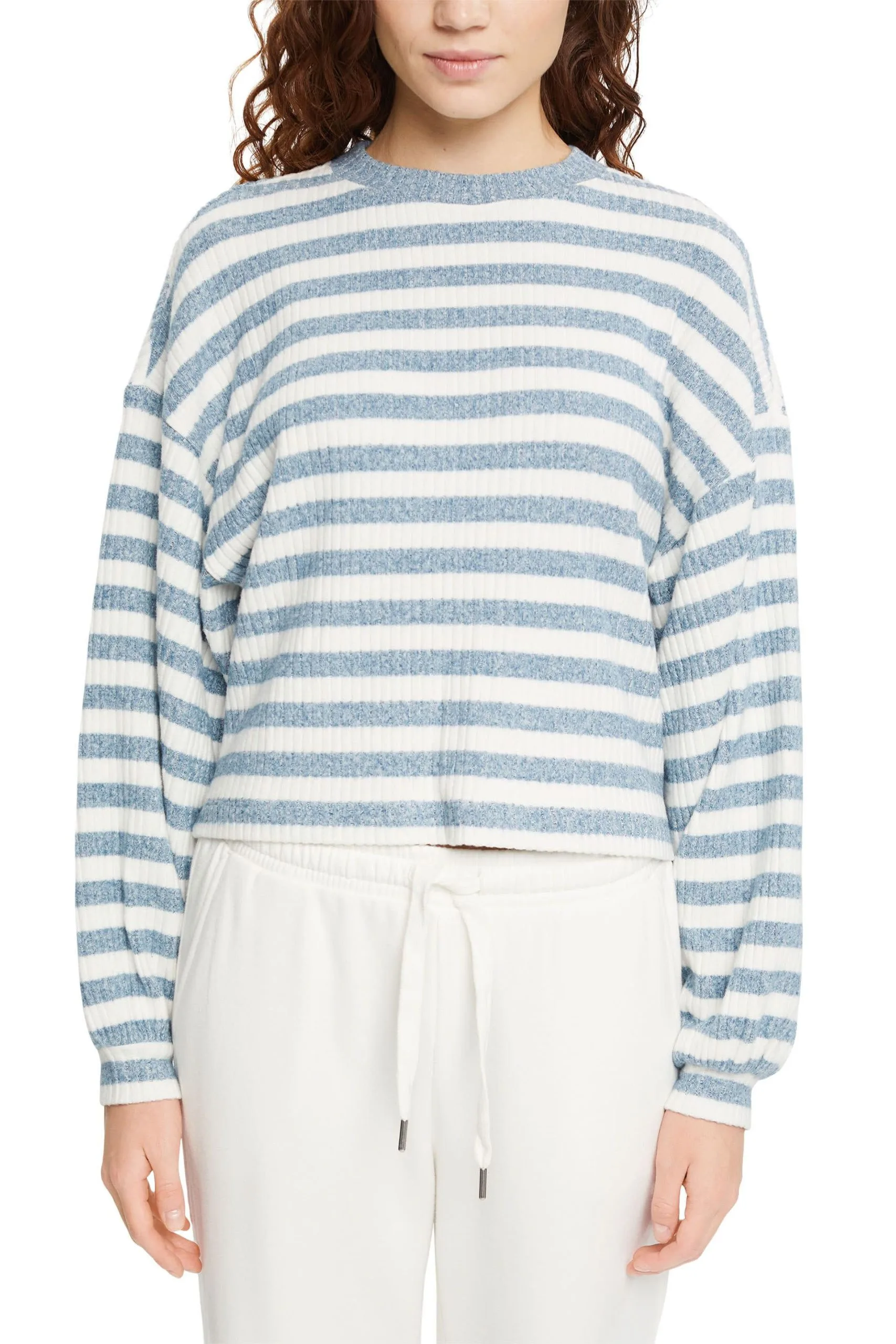 Edc By Esprit Gestreifter Pullover Petrol Blue – Bild 2