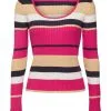 Edc By Esprit Gestreifter Pullover Pink Fuchsia
