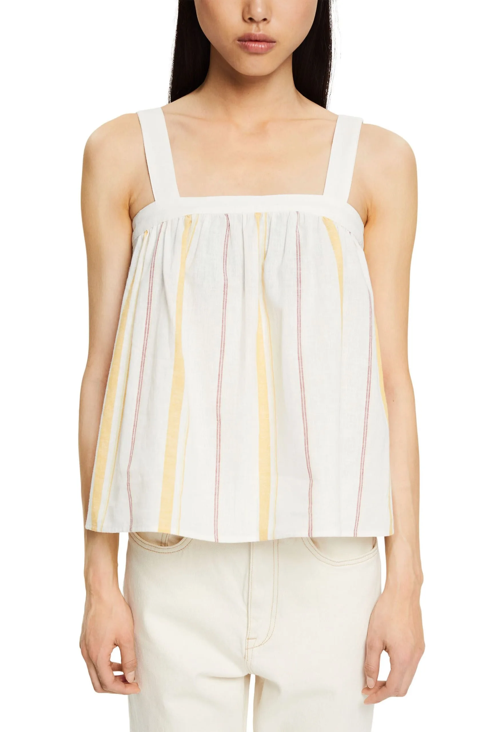 Edc By Esprit Gestreiftes Top Off White 2 – Bild 2