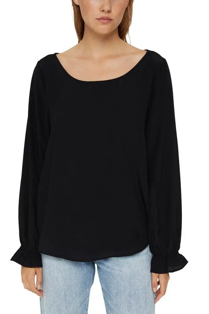 Edc By Esprit Langarmbluse In Black – Bild 3