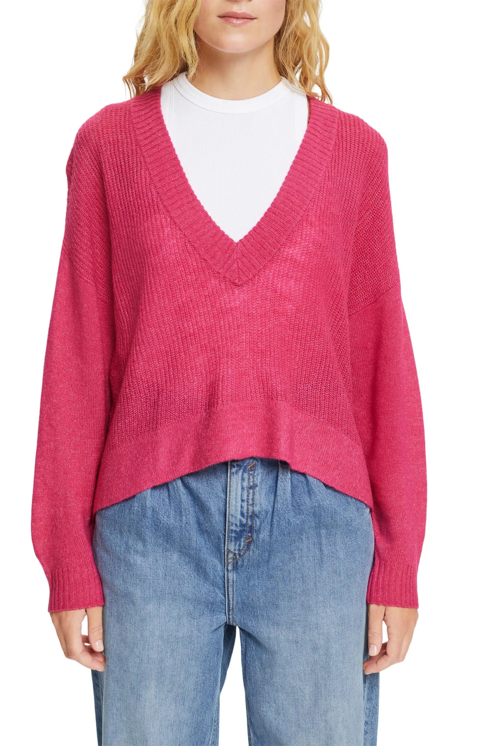 Edc By Esprit Pullover Mit V-Neck Pink Fuchsia – Bild 2