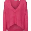 Edc By Esprit Pullover Mit V-Neck Pink Fuchsia
