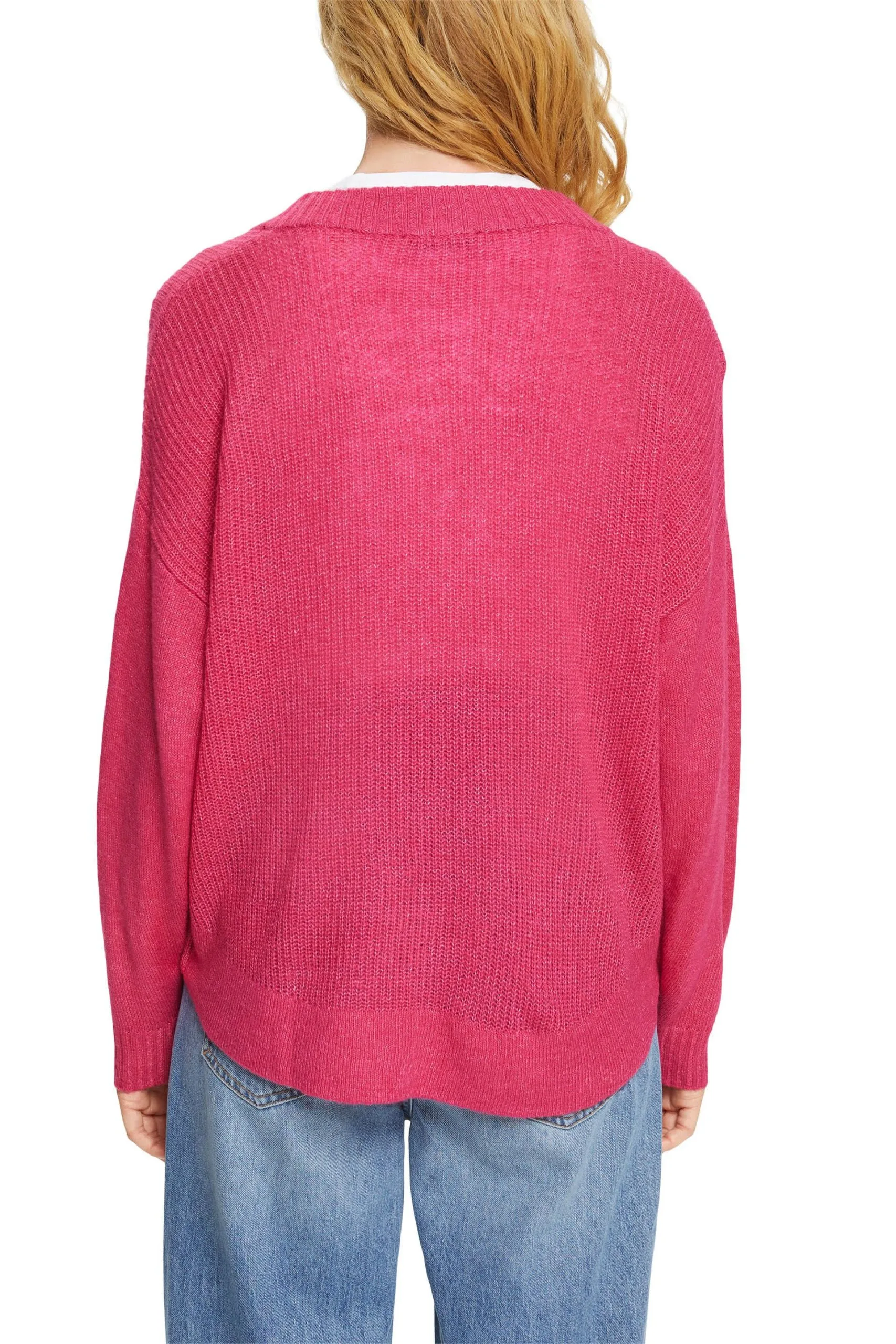 Edc By Esprit Pullover Mit V-Neck Pink Fuchsia – Bild 3