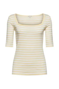 Edc By Esprit Shirt Mit Eckigem Ausschnitt Pastel Yellow