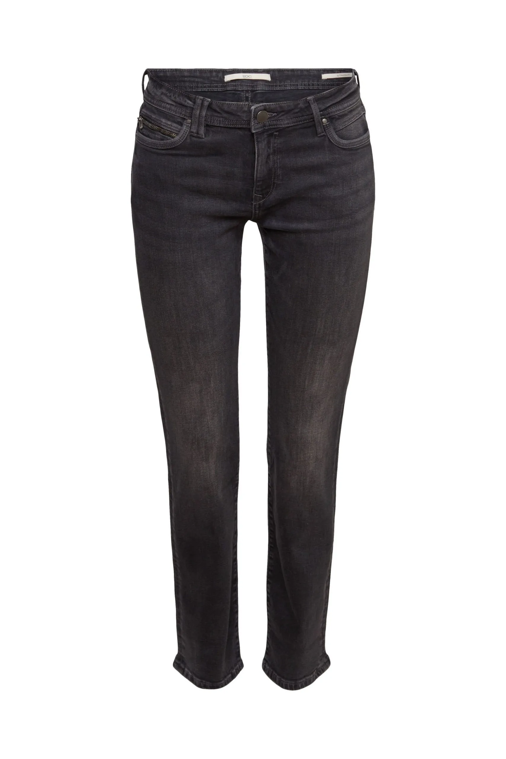 Edc By Esprit Straight Leg Jeans Black Dark Washed