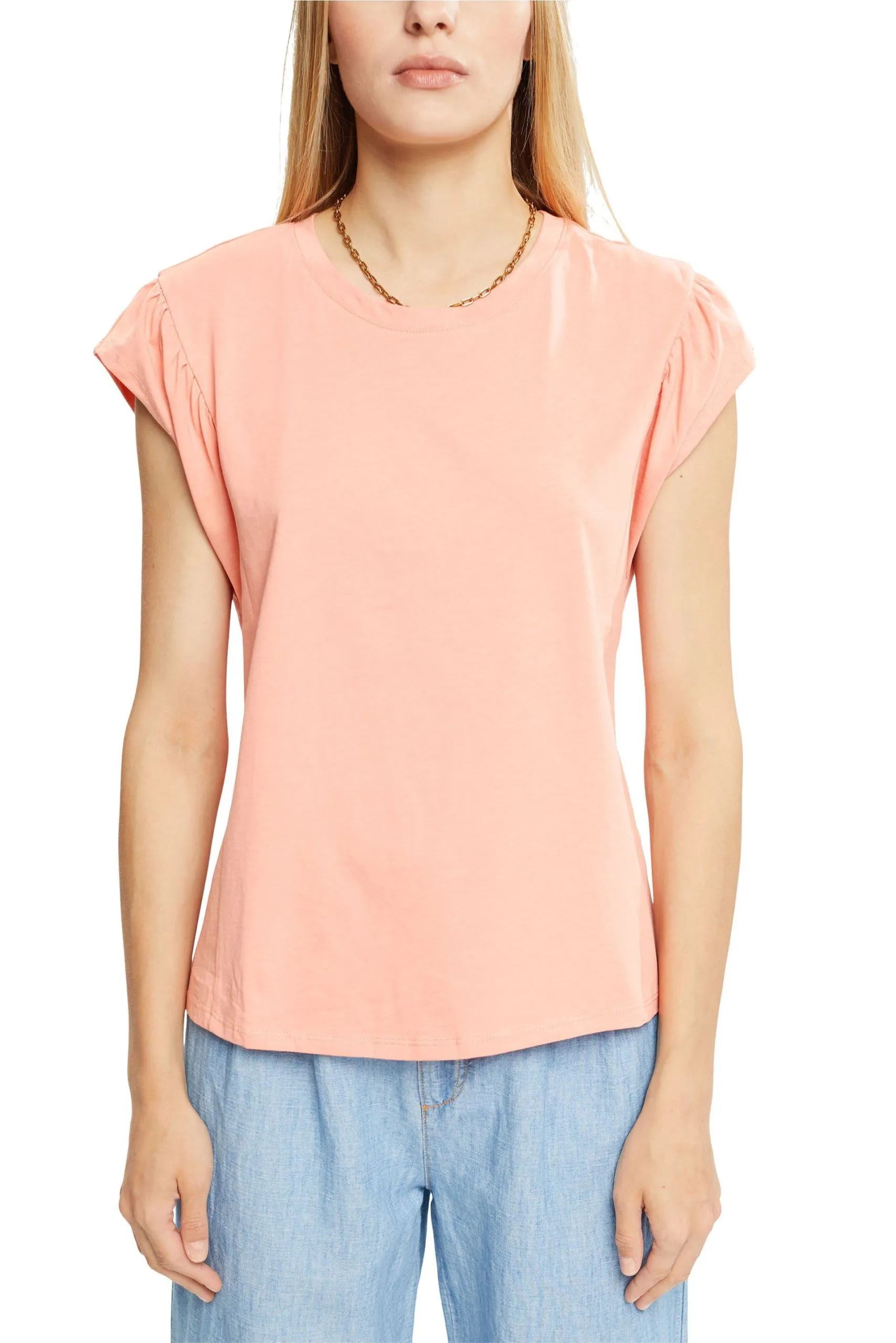 Edc By Esprit T-Shirt Mit Gerafften Schultern Peach – Bild 2