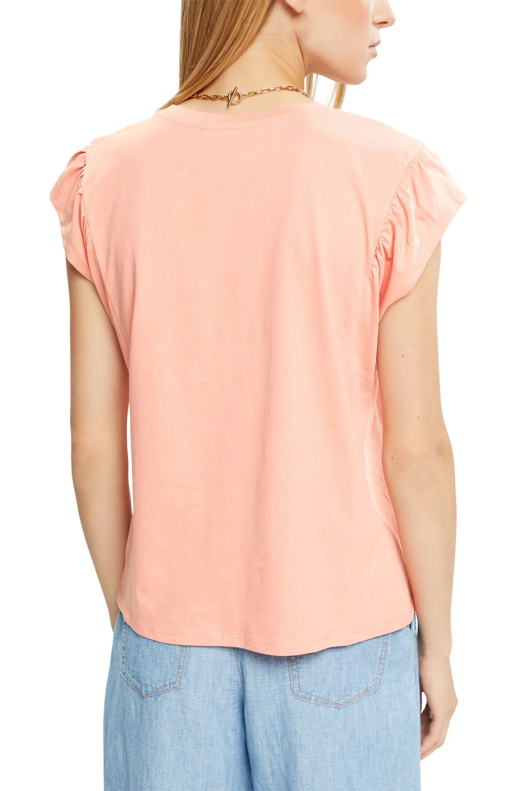 Edc By Esprit T-Shirt Mit Gerafften Schultern Peach – Bild 3