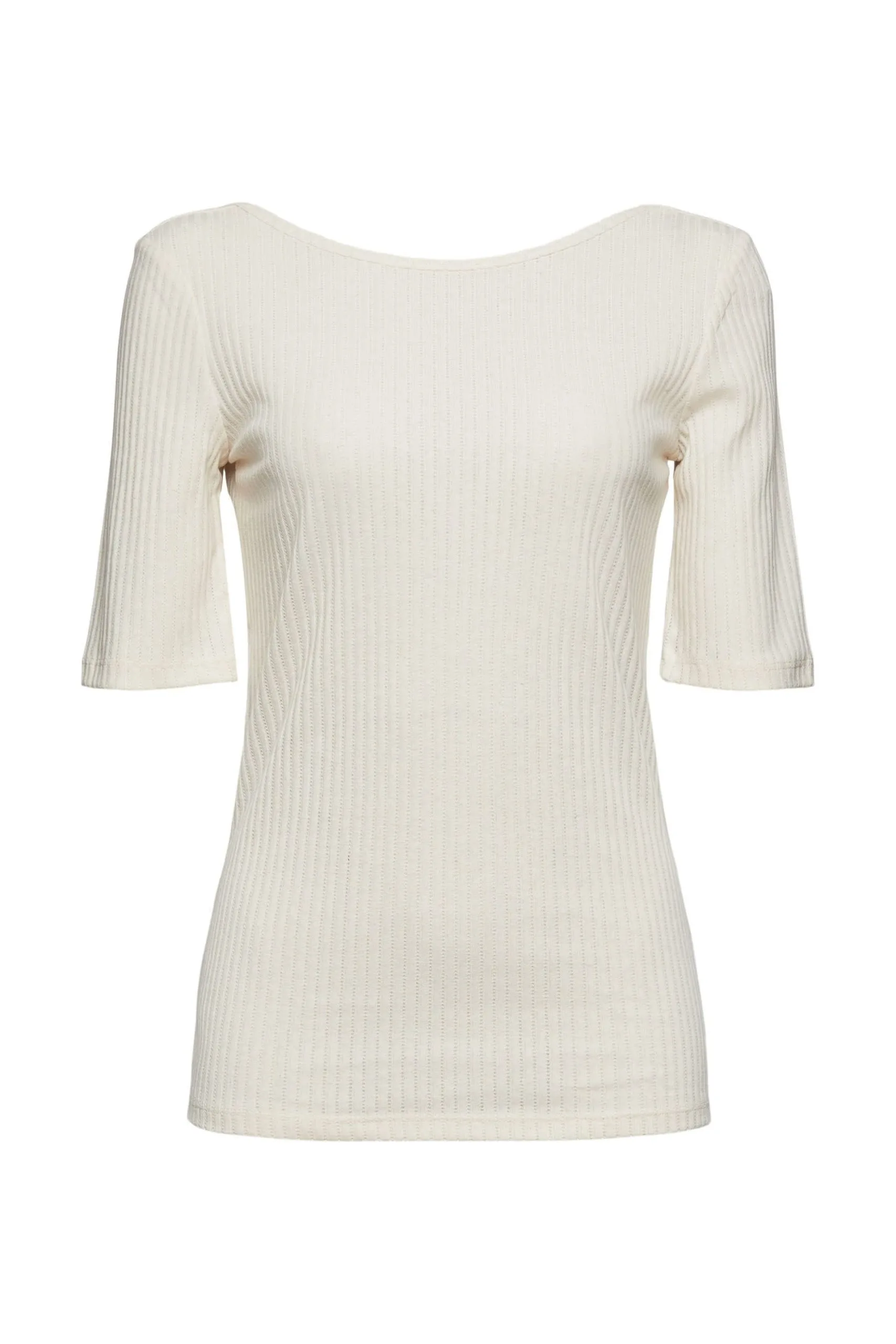 Edc By Esprit T-Shirt Mit Rückenausschnitt Off White