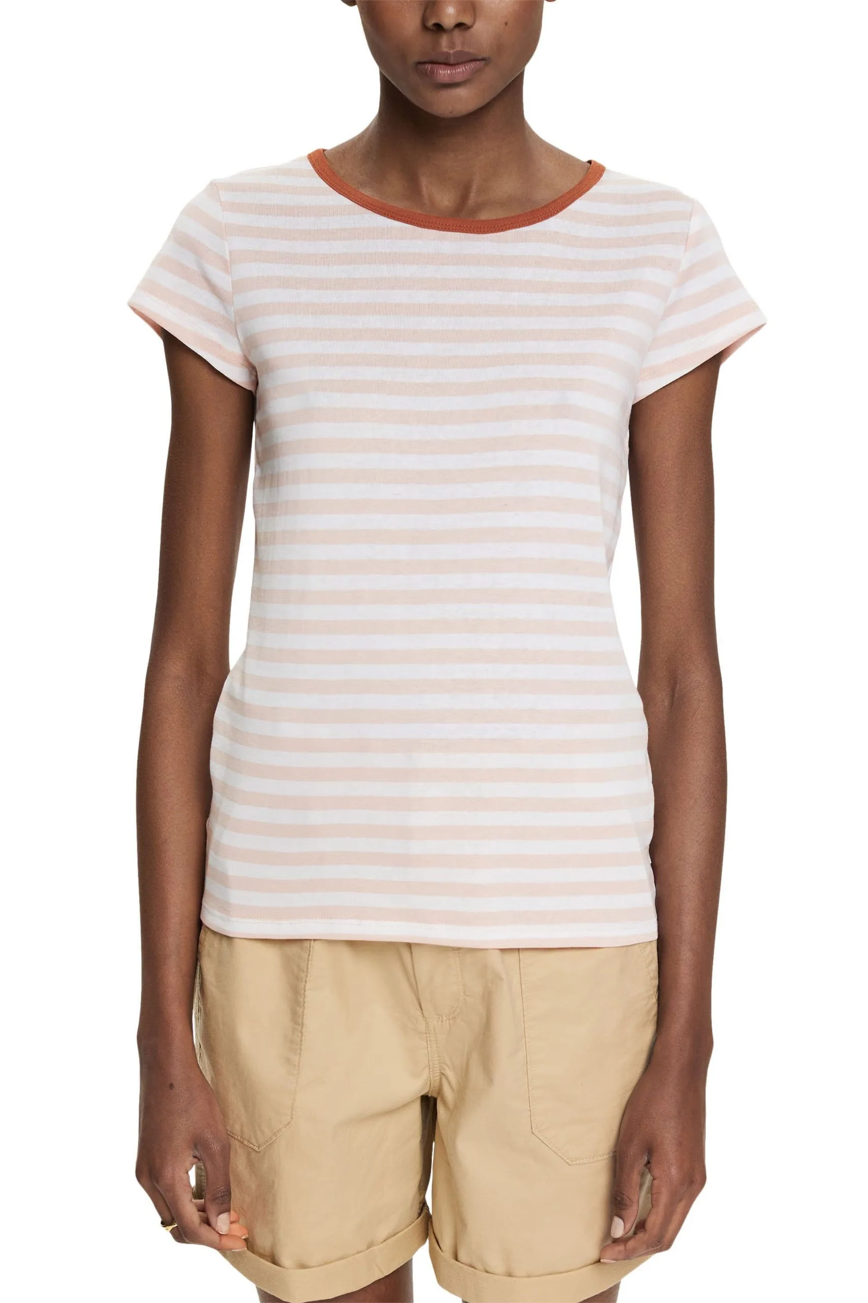 Edc By Esprit T-Shirt Mit Streifenmuster Dusty Nude – Bild 2