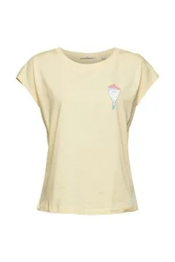 Edc By Esprit T-Shirts Short Sleeve Pastel Yellow