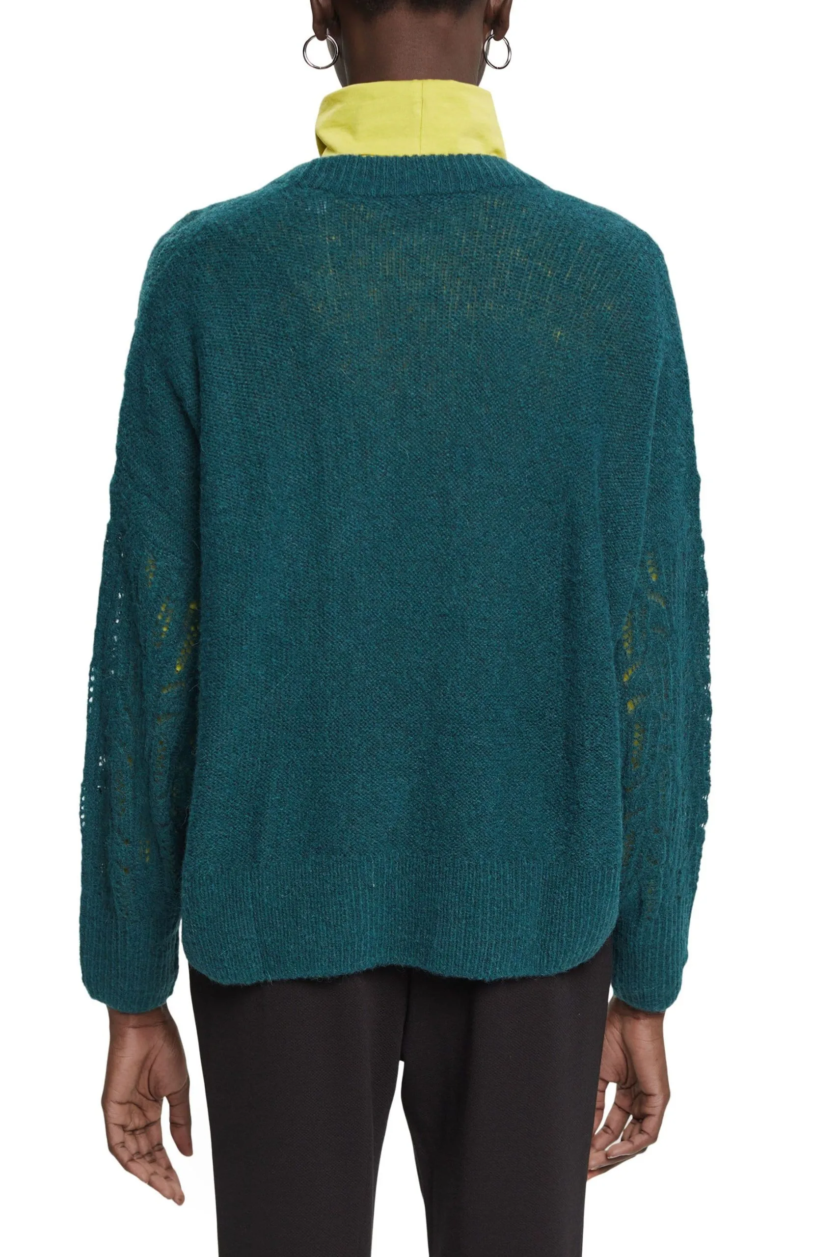 Edc By Esprit ZopfStrick-Cardigan Und Alpaka Teal Green – Bild 3