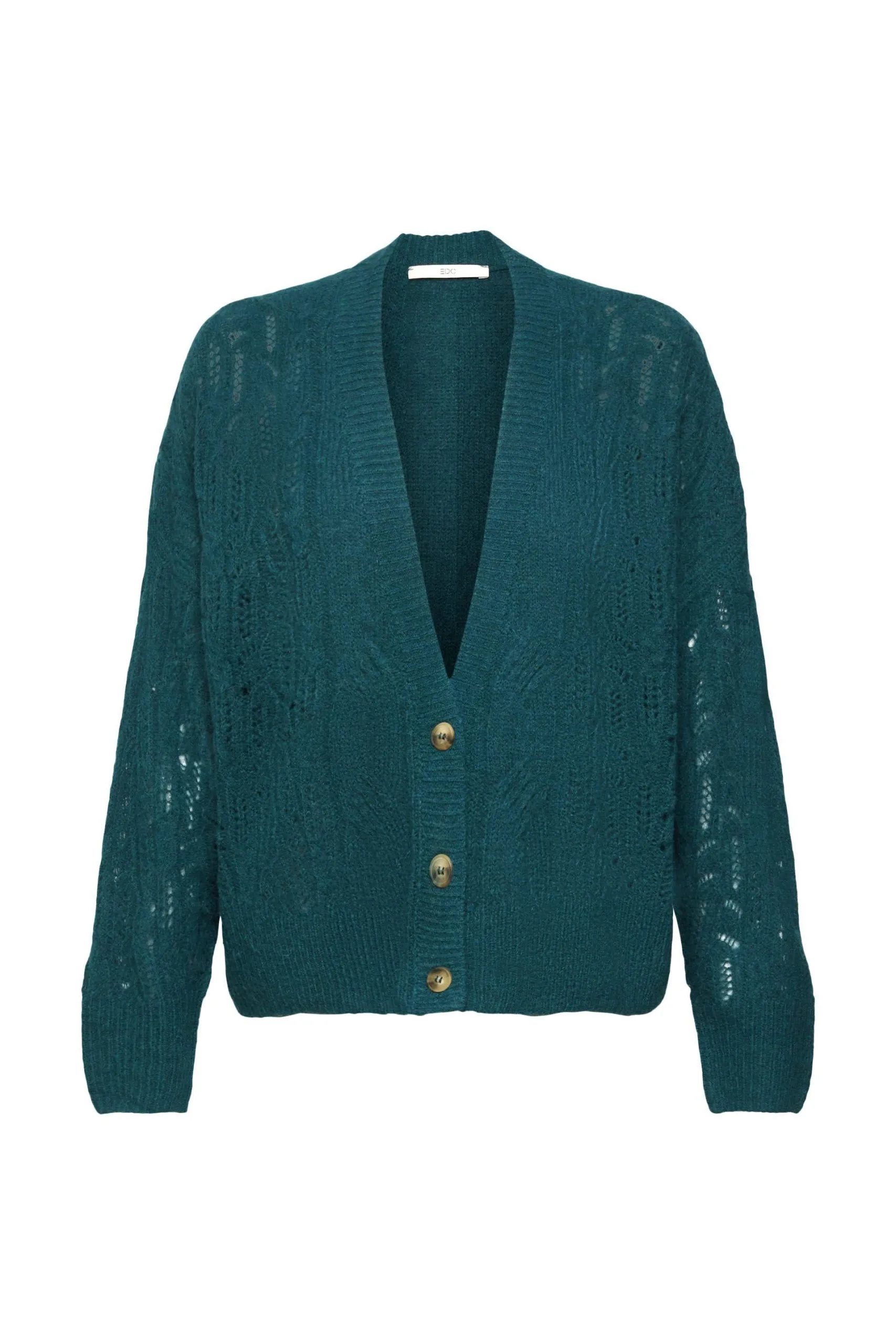 Edc By Esprit ZopfStrick-Cardigan Und Alpaka Teal Green
