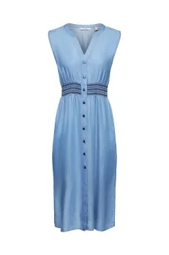 ESPRIT Ärmelloses Midikleid In Jeansoptik Blue Medium Washed
