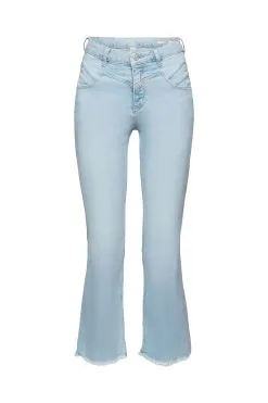 ESPRIT Ausgestellte Baumwolljeans Mit Mittlerer Bundhöhe Blue Light Washed