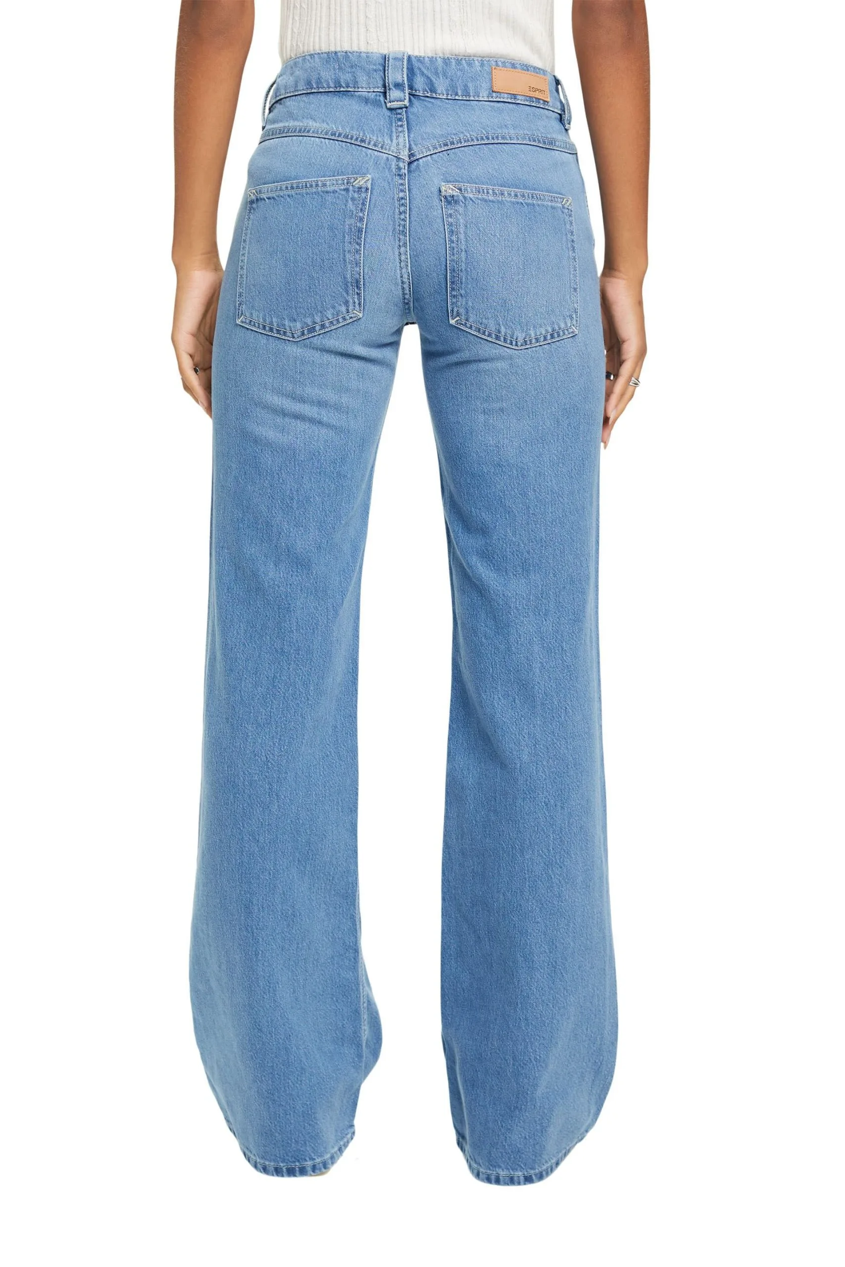 ESPRIT Ausgestellte Retro-Jeans Mit Mittelhohem B Blue Light Washed – Bild 3