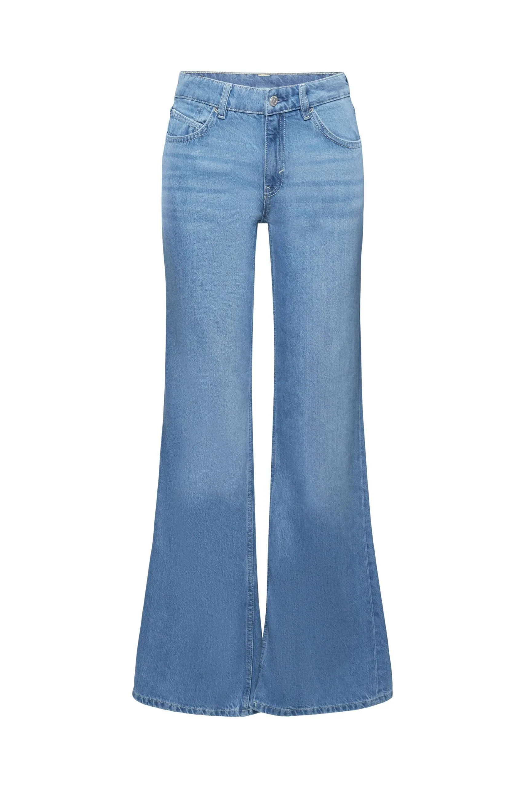 ESPRIT Ausgestellte Retro-Jeans Mit Mittelhohem B Blue Light Washed