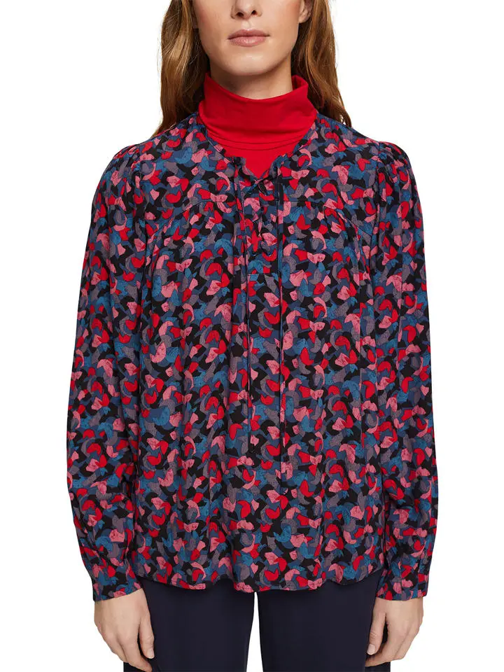 ESPRIT Bluse In Blau/ Rot – Bild 2
