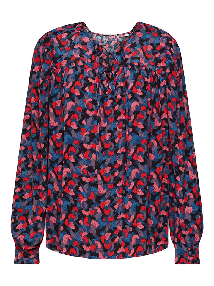 ESPRIT Bluse In Blau/ Rot