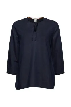 ESPRIT Bluse Mit Bändchen Navy