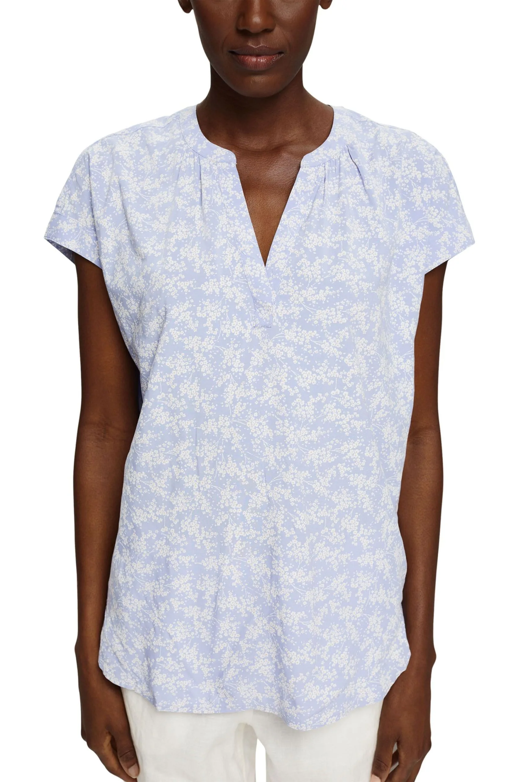 ESPRIT Bluse Mit Blumenmuster Light Blue Lavender – Bild 2