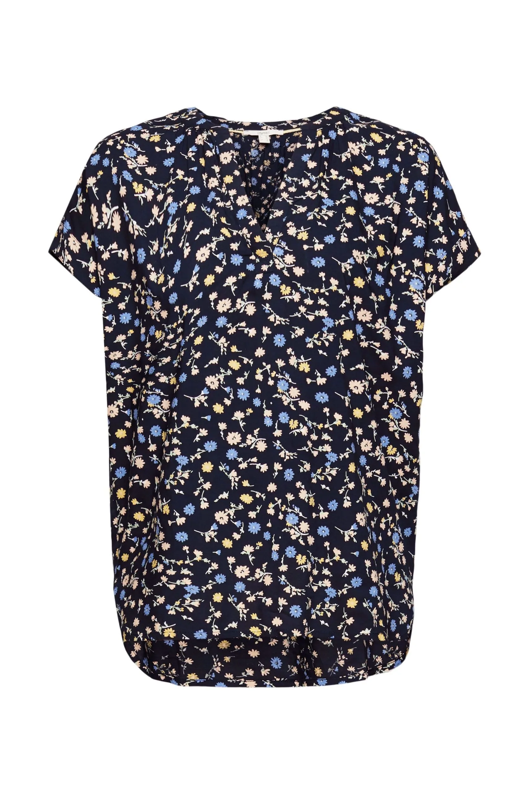 ESPRIT Bluse Mit Blumenmuster Navy
