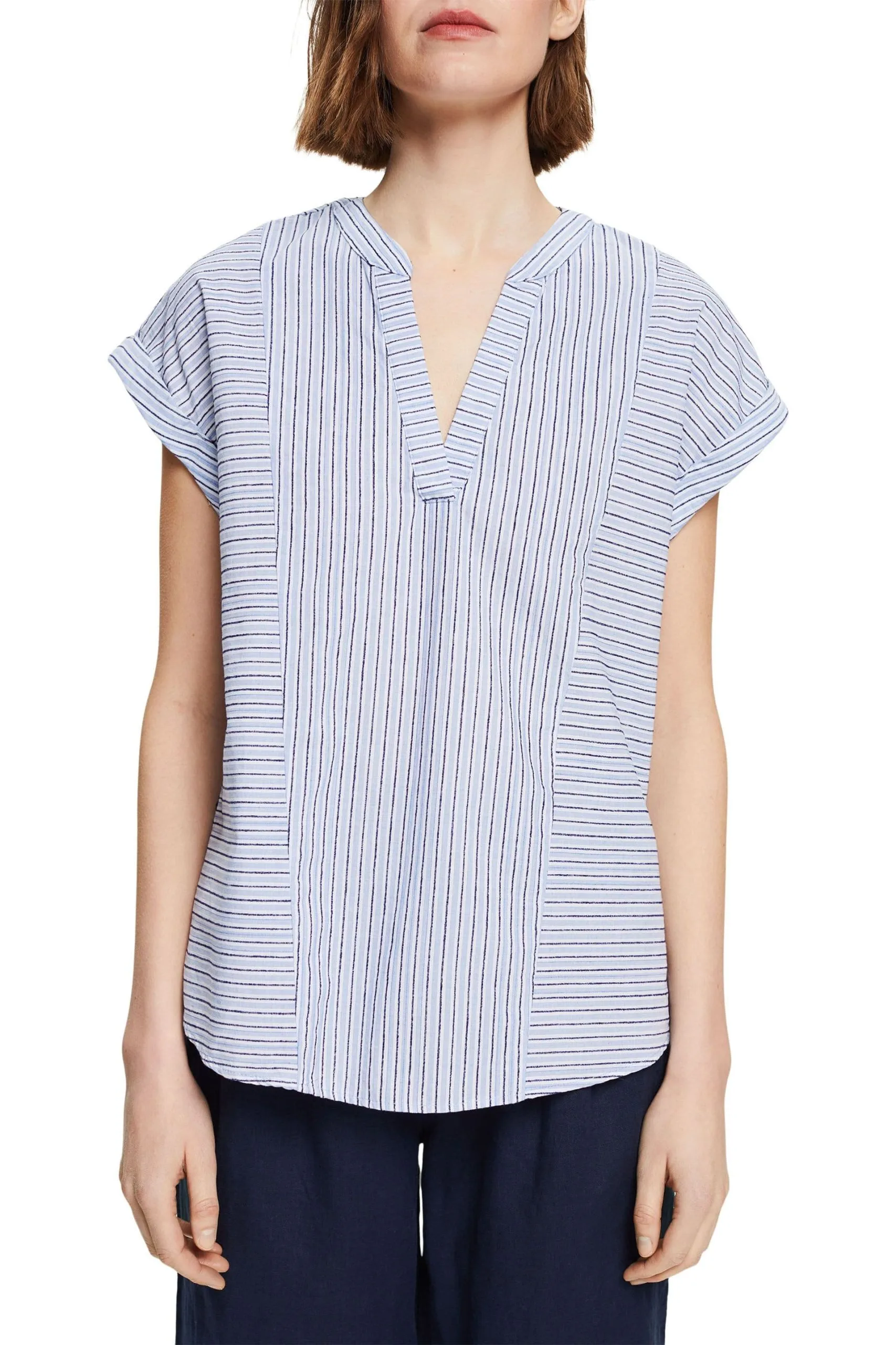 ESPRIT Bluse Mit Strukturstreifen Off White 3 – Bild 2