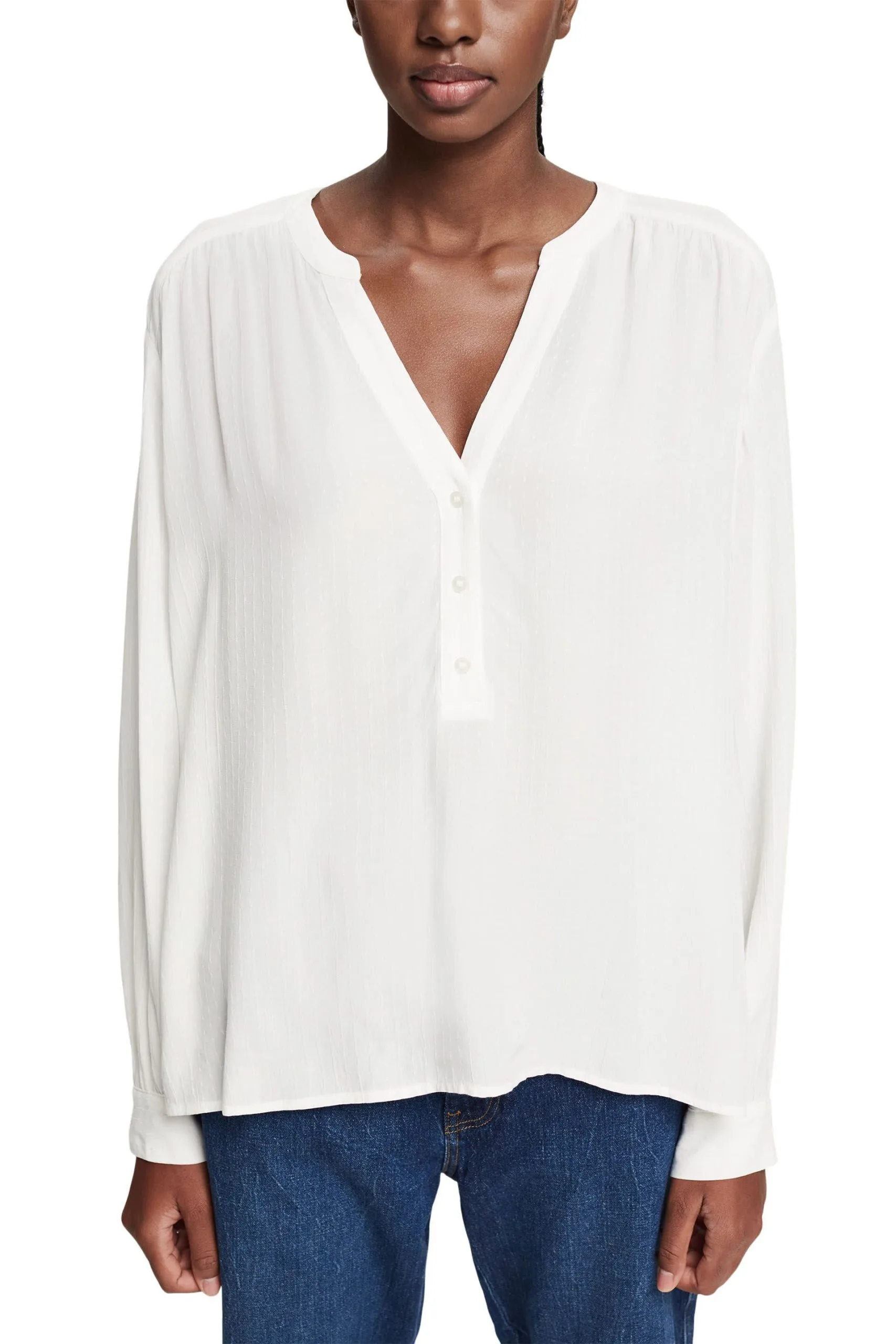 ESPRIT Bluse Mit Webmuster Off White – Bild 2