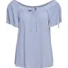 ESPRIT Crinkle-Bluse Mit Carmen-Ausschnitt Light Blue Lavender