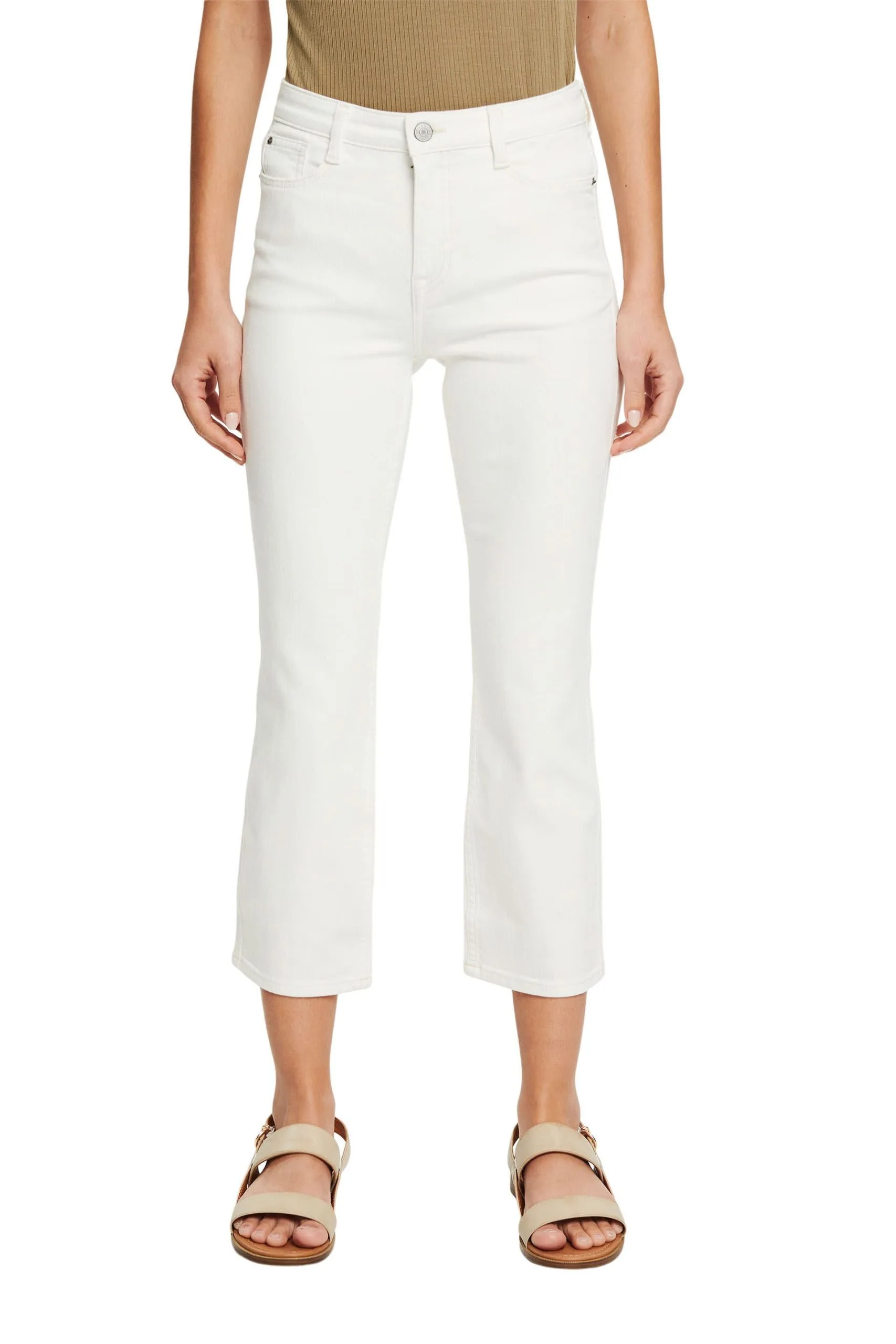 ESPRIT Cropped Jeans Mit Kick Flare Off White – Bild 2