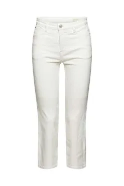ESPRIT Cropped Jeans Mit Kick Flare Off White
