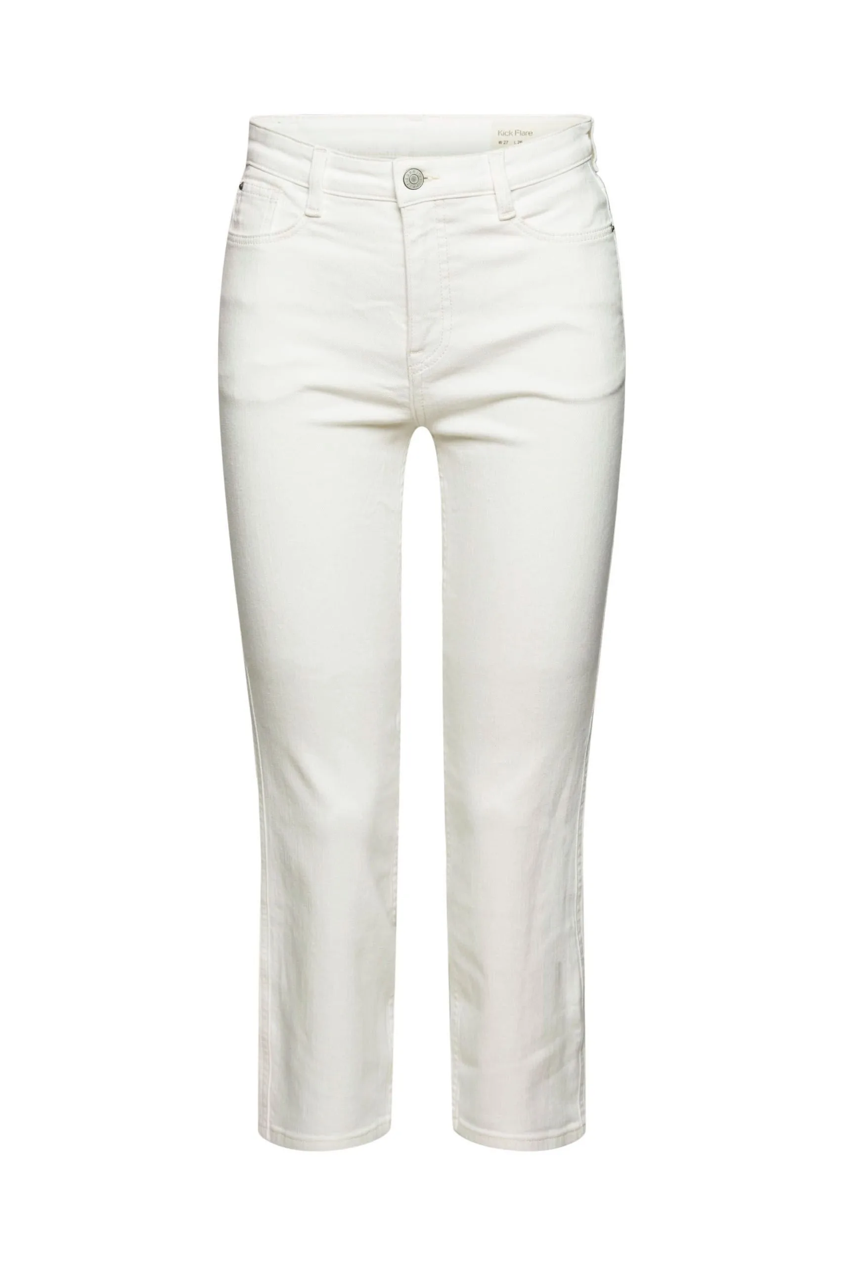 ESPRIT Cropped Jeans Mit Kick Flare Off White
